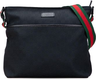 Gucci Pre-owned Womens Crossbody Bag Signature Pattern - Black Textile - One Size