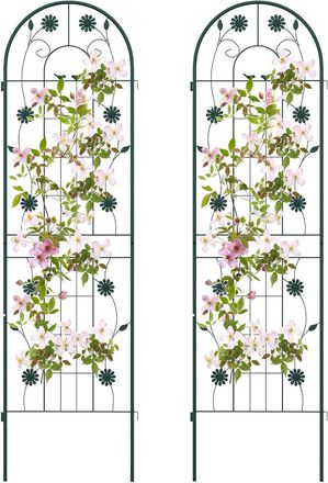 Costway Costway - Set De 2 Enrejado De Jard&iacute;n De Metal, 180x50cm, Enrejado Decorativo Exterior Para Plantas Trepadoras, Flores, Verduras, Valla Inoxidable Par