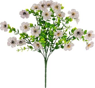 Nearly Natural 13In Uv-Resistant Artificial Daisy Bush (Indoor/Outdoor) - Set Of 12