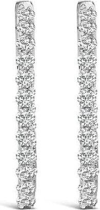 House of Brilliance 14K Gold 1.0 Cttw Oval Lab Grown Diamond Hoop Earrings in White at Nordstrom