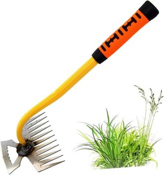 OEM Desmalezadora Manual De 11 Dientes Con Mango De Acero Al Manganeso Forjado, Herramienta Para Jardiner&iacute;a Con Mango De Goma Para C&eacute;sped Y Jard&iacute;n