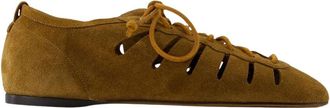 Isabel Marant Leyza Gd Ballet Flats - Dames - Veterschoenen - Bruin - 39 EU - Leer - Schoenen