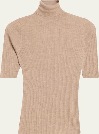 SPRWMN Rib-Knit Cashmere Turtleneck Top