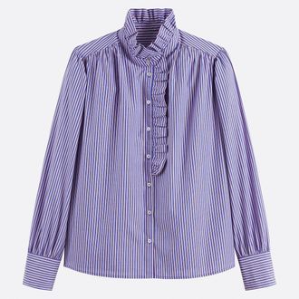 La Redoute Collections Gestreept hemd, Victoriaanse kraag, Signature CHARL&Egrave;NE