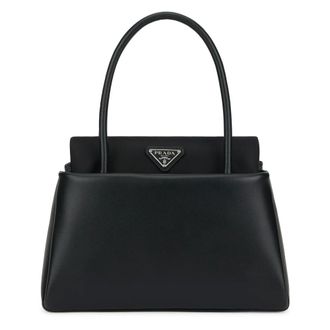 Prada Passage Kleine Leren Tas - Dames - Tassen - Zwart - Maat: ONE Size