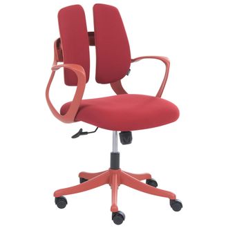 Beliani Silla De Oficina Giratoria Moderna Tapizada Con Respaldo Reclinable Regulaci&oacute;n De Altura Y Reposabrazos Rojo Orivo