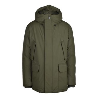 Save The Duck Light Jackets, male, Green, S, Padded Jacket with Zipper and Snaps