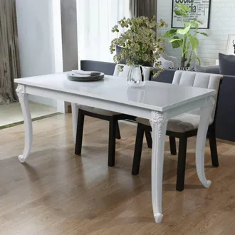 vidaXL Tavolo Da Pranzo 116x66x76 Cm Bianco Lucido - Vidaxl