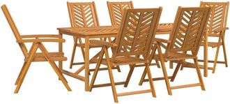 vidaXL Garden Dining Set 7 pcs Brown 200 x 90 x 74 cm vidaXL