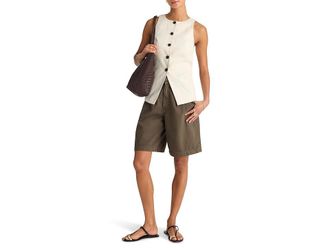 Madewell Crewneck Cutaway Vest - Tencel Twill Womens Clothing Vintage Ivory : 10, Cotton/Denim/Linen