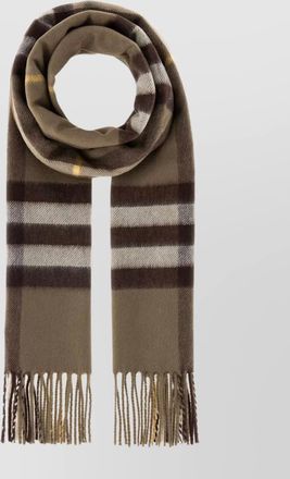 Burberry embroidered cashmere check scarf