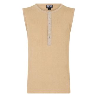 Diesel Sleveless Knitwear, male, Beige, Size: XL Fitted Sleeveless Sweater