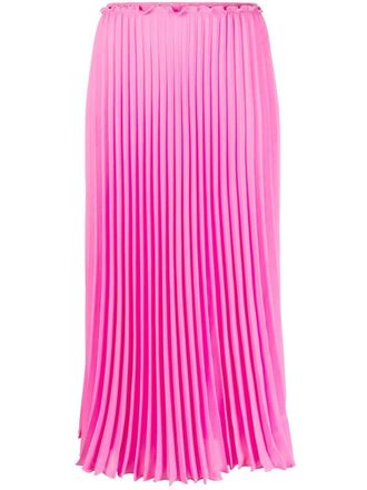 Red Valentino high-waisted pleated midi skirt - Pink