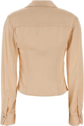 Blumarine Womens Peach Stretch Satin Blouse Champagne Exterior: Viscose Elastane Maglie Sweater
