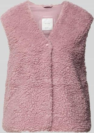 Mazine Weste aus Teddyfell mit V-Ausschnitt in Rosa, Größe XXL
