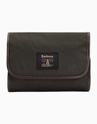 Barbour Wax Hanging Washbag - Ol Olive Black Wa - Size: ONE size