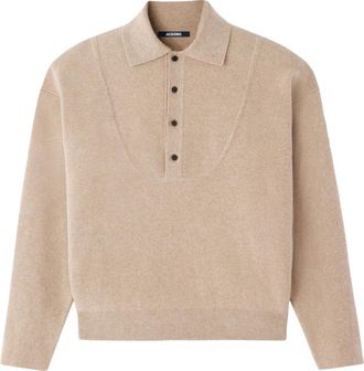 Jacquemus Truien & Vesten, Heren, Beige, L, Wol, Pallone Sweater