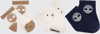 Timberland Set di tre paia di calzini da neonato in cotone stretch con logo
