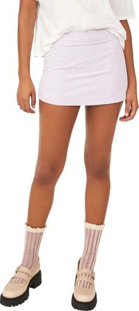 Free People Big Dreams Skort Womens White Plaid 100% Cotton Mid Rise FROG247