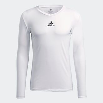 adidas Langarmshirt ADIDAS PERFORMANCE TEAM BASE TEE, Herren, Gr. XXL, weiss (wei&szlig;), Obermaterial: 100% Polyester, clean, normal, V-Ausschnitt, Shirts Langar