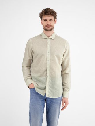 Lerros Langarmhemd LERROS LERROS Langarmhemd mit Haifischkragen, floral bedruckt, Herren, Gr. XXL, Normalgr&ouml;ssen, weiss (wei&szlig;), 55% Leinen, 45% Baumwolle, He