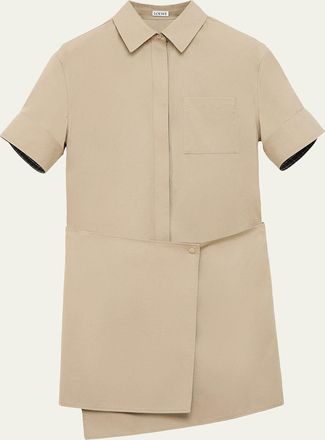 Loewe Wrapped Short-Sleeve Shirtdress