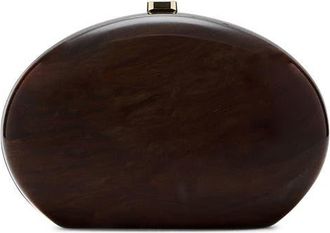 Mango Oval Frame Clutch in Chocolate at Nordstrom