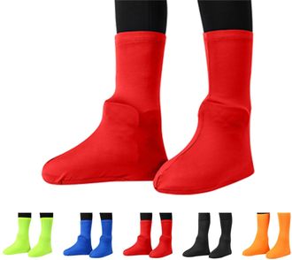 Generic Anti-Slip Anti-Friction High Top Snow Boots Galoshes,Reusable Waterproof Shoe Covers for Adult, Men Women Outdoor Cycling Camping and Fishing,New (RED