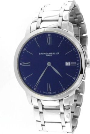 Baume & Mercier Classima 10382 Quartz Blauwe Wijzerplaat Horloge - Dames - Horloges - Blauw - ONE Size - Accessoires