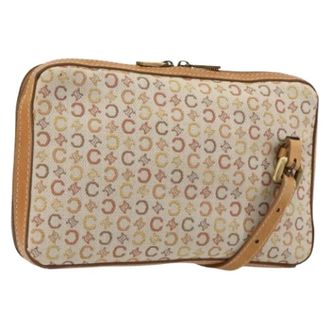 Celine Pre-owned Cross Body Bags, female, Beige, Size: ONE SIZE Pre-owned Macadam Canvas Shoulder Bag