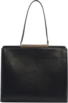 Tom Ford Supple Grained Leather Shoulder Bag in 1N001 Black at Nordstrom