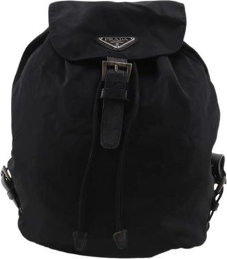 Prada Pre-owned Vintage Rugzak - Dames - Vintage Rugzakken - Zwart - ONE Size - Nylon - Vintage