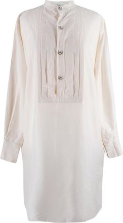 Etro Cream Pleated Detail Silk Tunic Size S