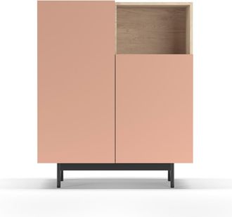 HERDASA Mueble Aparador En Melamina, Colecci&oacute;n Printed (602-1), Con 2 Puertas, En Roble Y Maquillaje