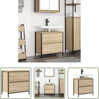 vidaXL Armadio da bagno - Mobile Lavabo da Bagno con Cassetti Rovere Sonoma 60x34,5x60 cm