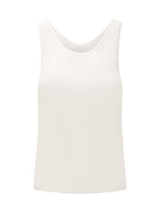 Pinko White Solid Scoop Neck Top
