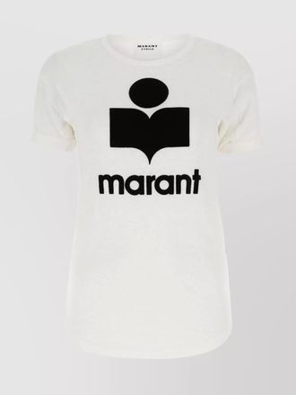 Isabel Marant linen logo print short sleeve t-shirt