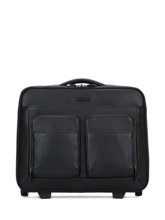 Piquadro zip-fastening trolley - unisex - Calf Leather/Polyester - One Size - Black