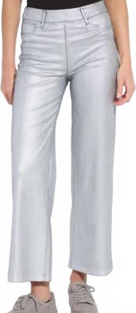 Lyss&eacute; Wide Leg Denim Pant In Metallic Silver