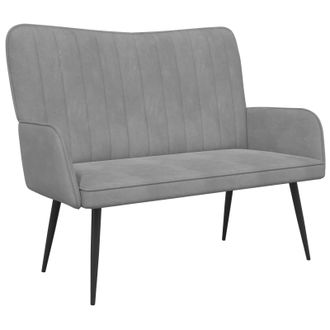 vidaXL Sof&aacute; De 2 Plazas Gris Claro 115 X 61 X 87 Cm Terciopelo Vidaxl