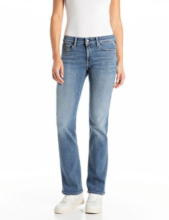 Replay Bootcut-Jeans REPLAY NEW LUZ Gr. 26, blau (medium blau 009), Jeans, Damen, 26, L&auml;nge 34, Denim/Jeans, Obermaterial: 83% Baumwolle, 10% Modal, 4% Elast