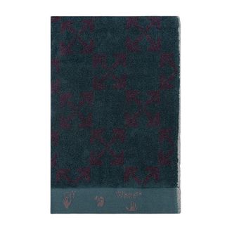 Off-white Petrol green towel with logo Woman One Size