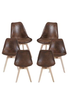 Regalos Miguel Packs Sillas Comedor - Pack 6 Sillas Synk Vintage - Marr&oacute;n