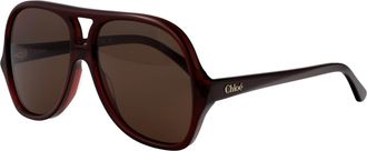 Chlo&eacute; Womens Sunglasses Ch0289s Brown Acetate Brown-Brown-Brown Brown/brown/brown