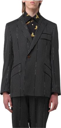 Vivienne Westwood Jassen, Heren, Zwart, L, Zwart Gestreept Op Maat Gemaakt Blazer