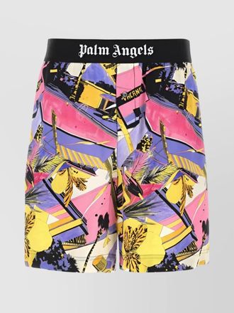 Palm Angels printed viscose bermuda shorts