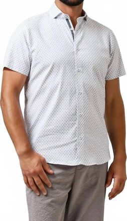 Stone Rose Nova Circular Print Shirt In Med Green