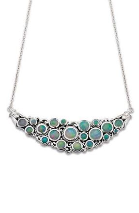 Samuel B. Sterling Silver Cluster Bib Necklace in Blue at Nordstrom Rack