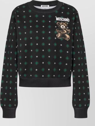 Moschino organic cotton crew neck graphic sweatshirt