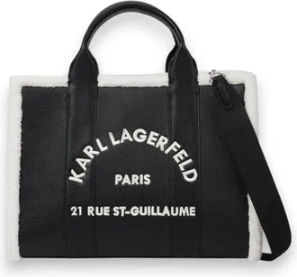 Karl Lagerfeld Rue St Guillaume Medium Handtas - Dames - Tassen - Zwart - Maat: ONE Size Zijde